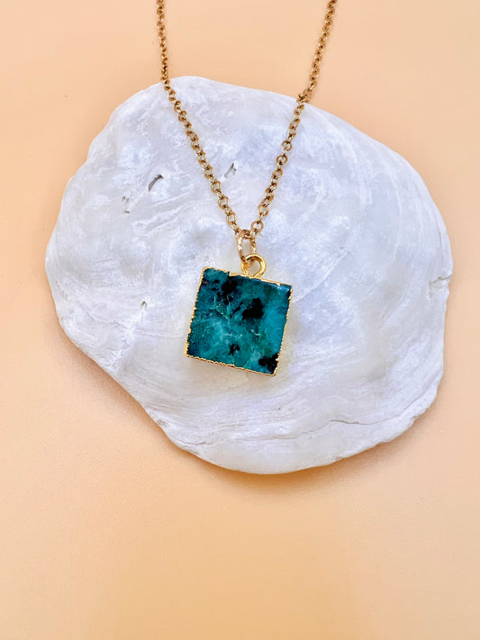 Green Agate Jasper necklace