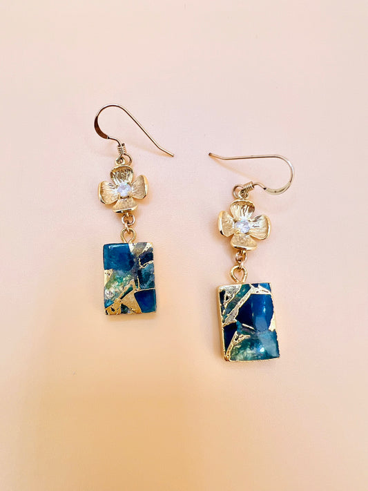 Mojave Apatite flower earrings