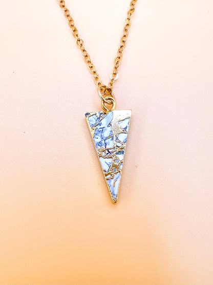 Mojave Howlite skinny triangle necklace