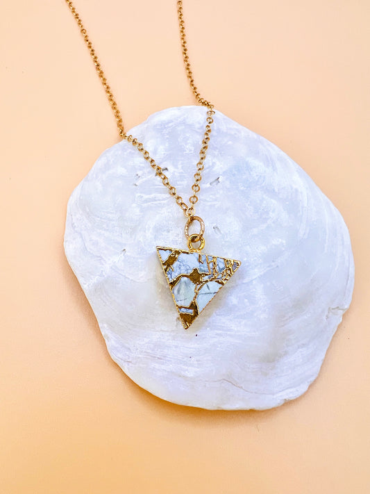 Mojave Howlite triangle pendant