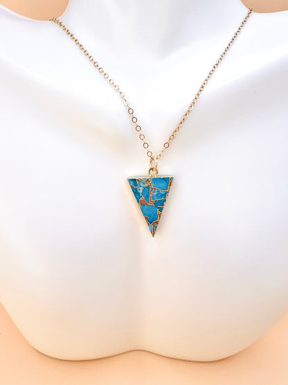 Mojave Turquiose large triangle necklace
