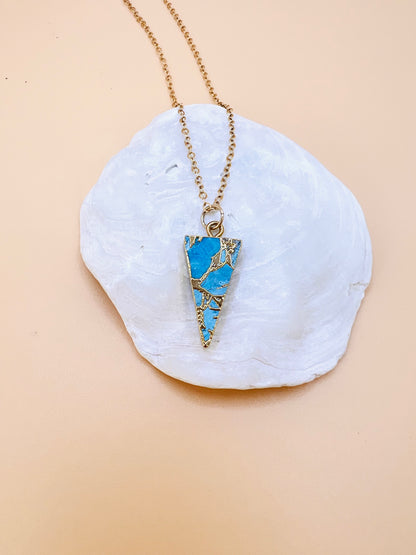 Mojave Turquiose skinny triangle necklace