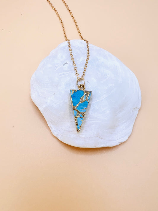 Mojave Turquiose skinny triangle necklace