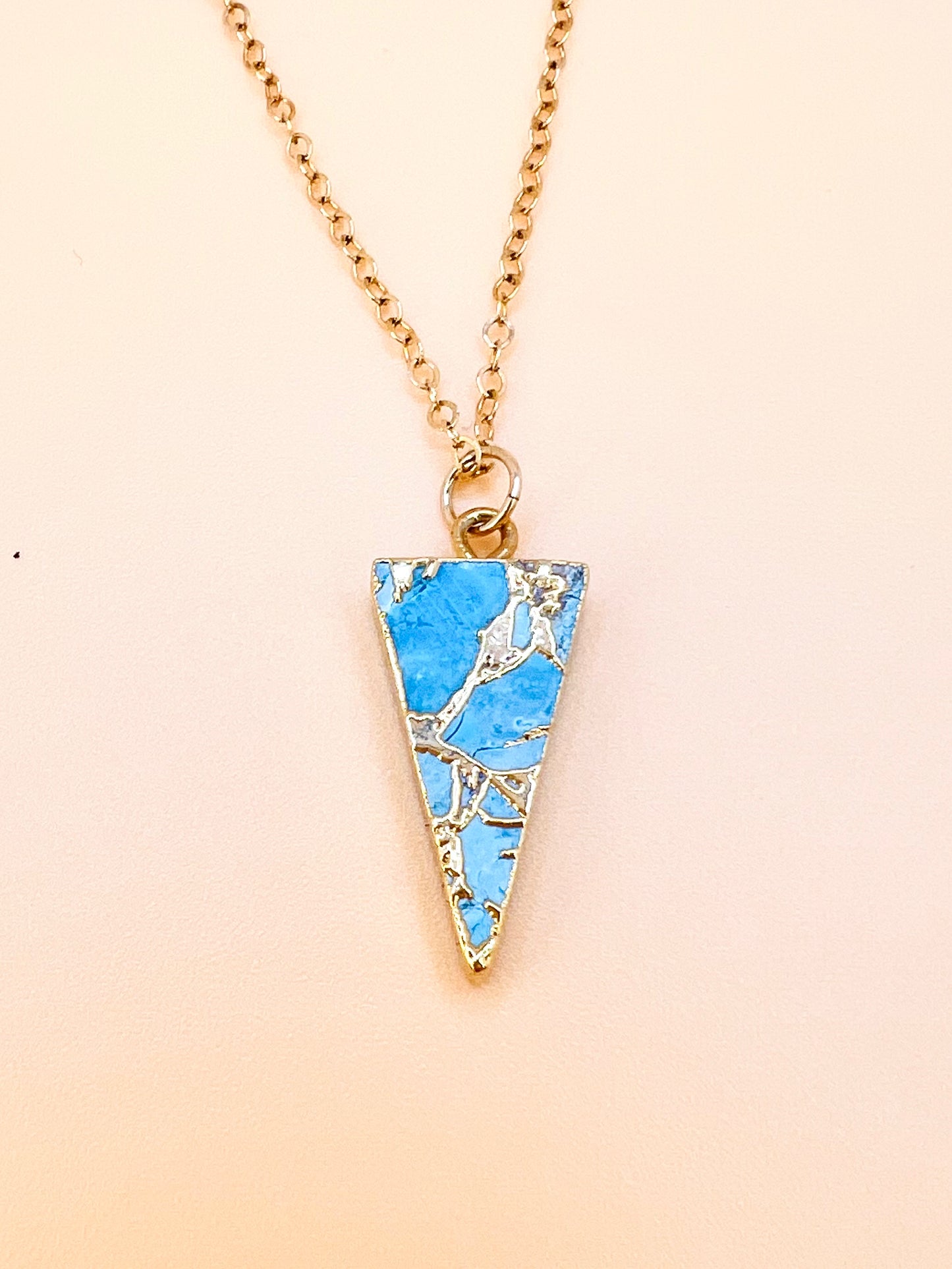 Mojave Turquiose skinny triangle necklace