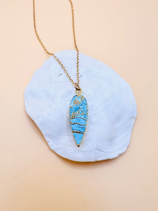 Mojave Turquoise drop pendant necklace
