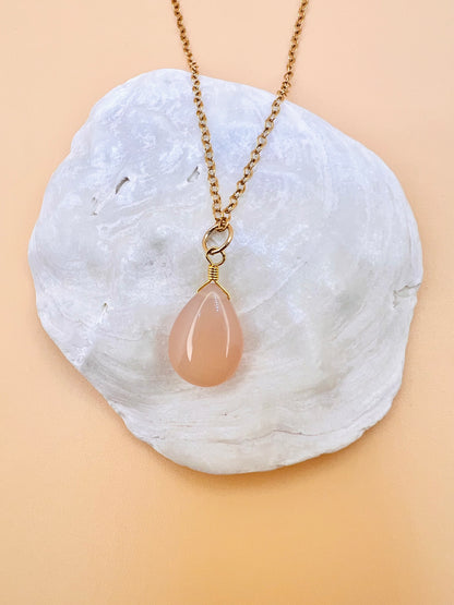 Peach Chalcedony necklace