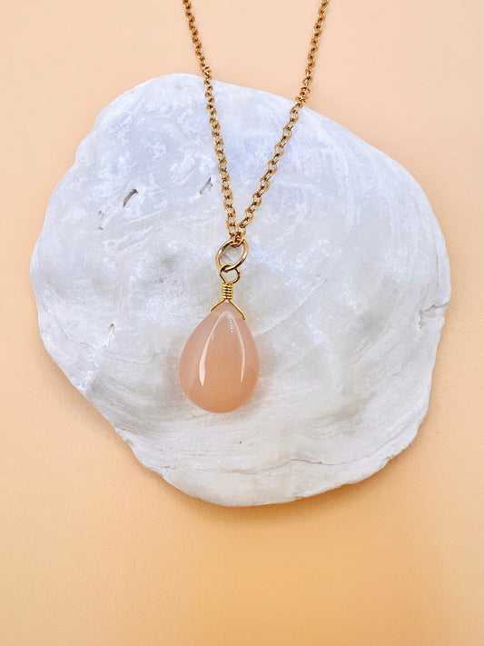 Peach Chalcedony necklace