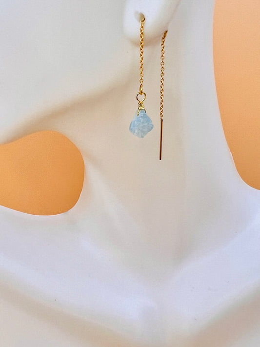 Raw Aquamarine Threaders
