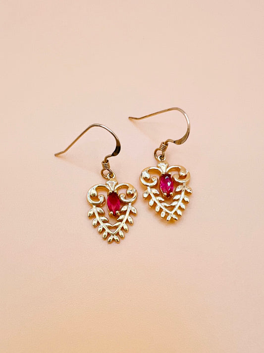 Red Filigree earring