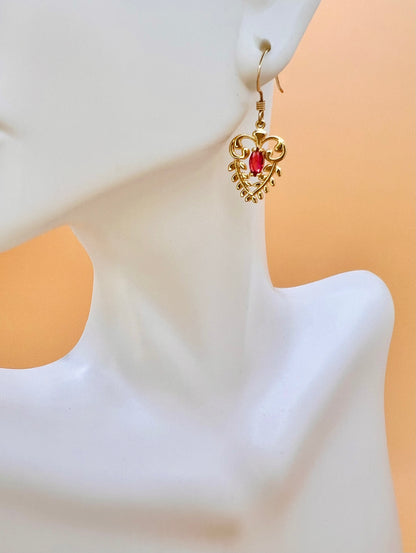 Red Filigree earring