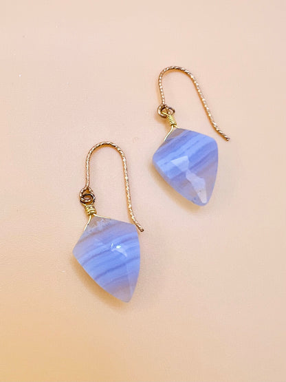 Striped Blue Lace Agate earring