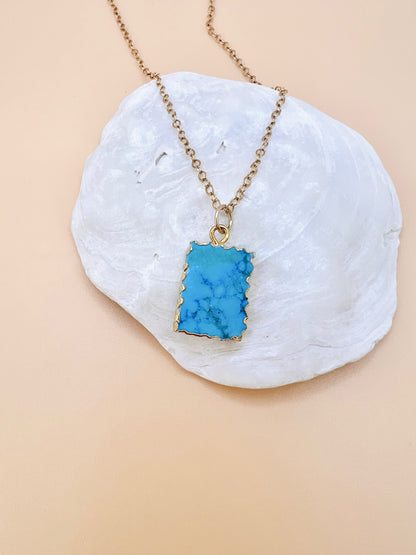 Turquoise rectangle necklace