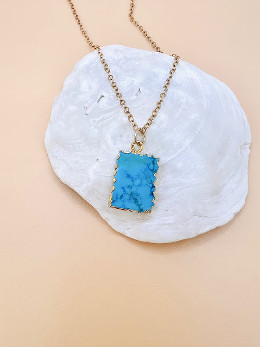 Turquoise rectangle necklace