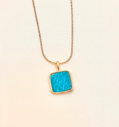 Amazonite square pendant