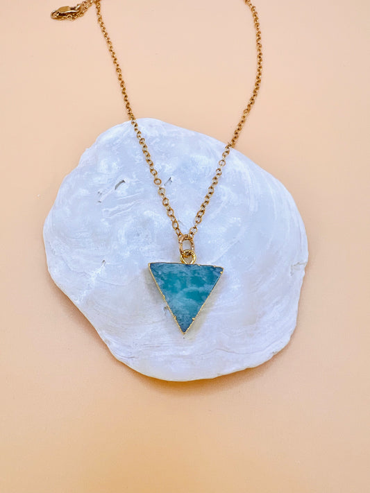 Amazonite triangle pendant