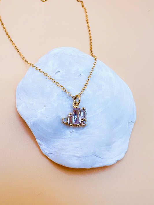 Cubic Zirconia Cluster necklace