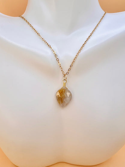 Golden Rutile Quartz Necklace