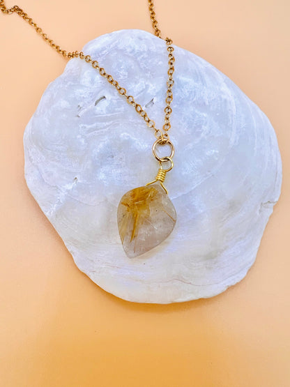 Golden Rutile Quartz Necklace