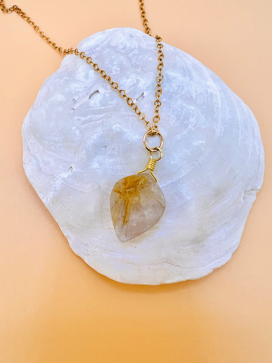 Golden Rutile Quartz Necklace