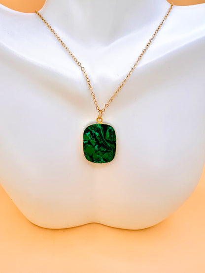 Malachite Slab pendant necklace