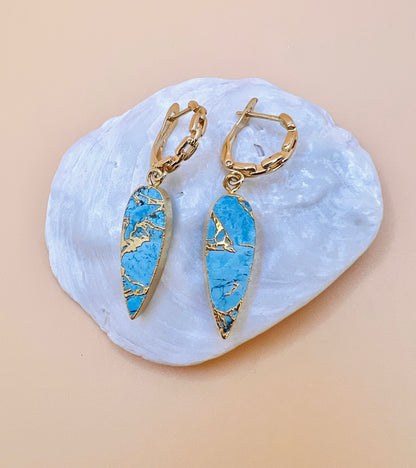 Mojave Turquoise Chain hoops