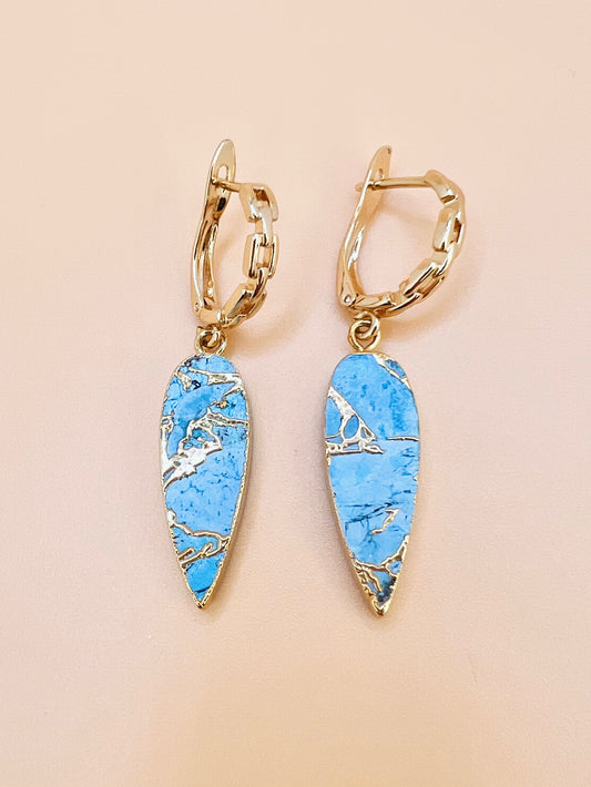 Mojave Turquoise Chain hoops