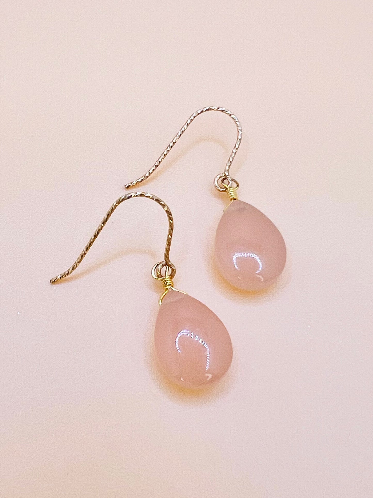 Peach Chalcedony  drop earring