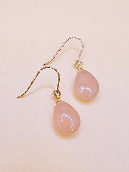 Peach Chalcedony  drop earring