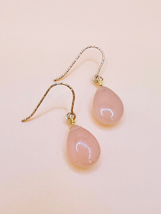 Peach Chalcedony  drop earring