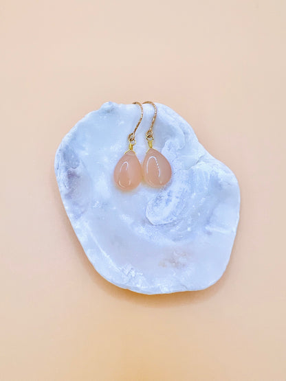 Peach Chalcedony  drop earring