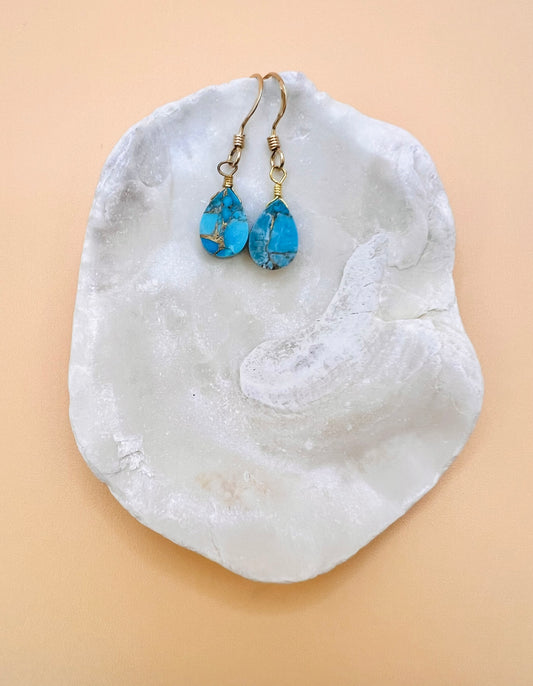 Copper Turquoise drop earring