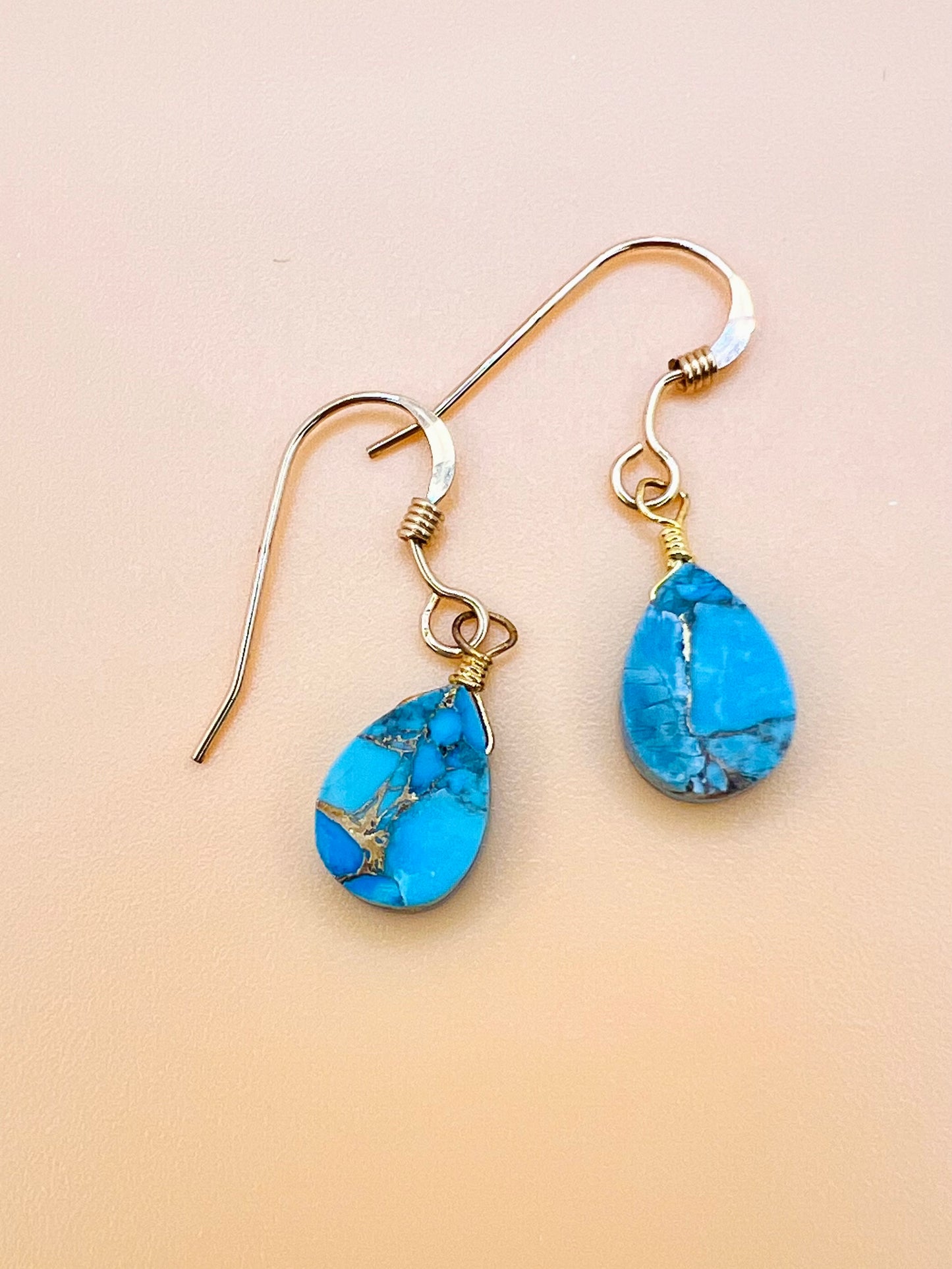 Copper Turquoise drop earring